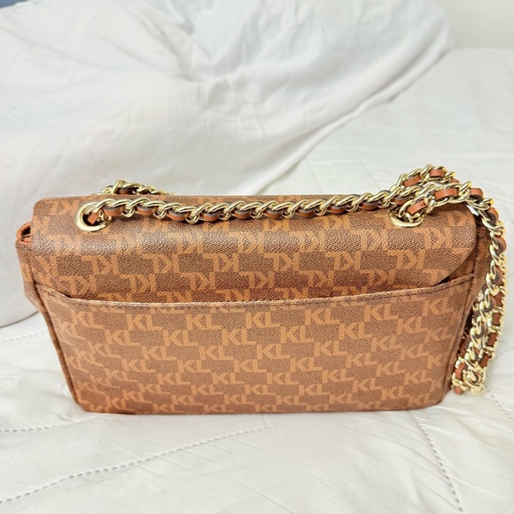 Karl Lagerfeld Paris Agyness Monogram Turnlock Chain Shoulder Bag NWOT - Picture 2 of 9